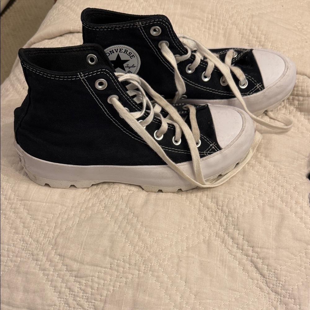Black platform converse